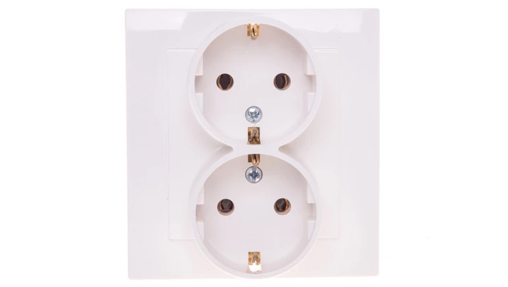 AS Gniazdo podwójne z/u Schuko ecru GP-2GS/27