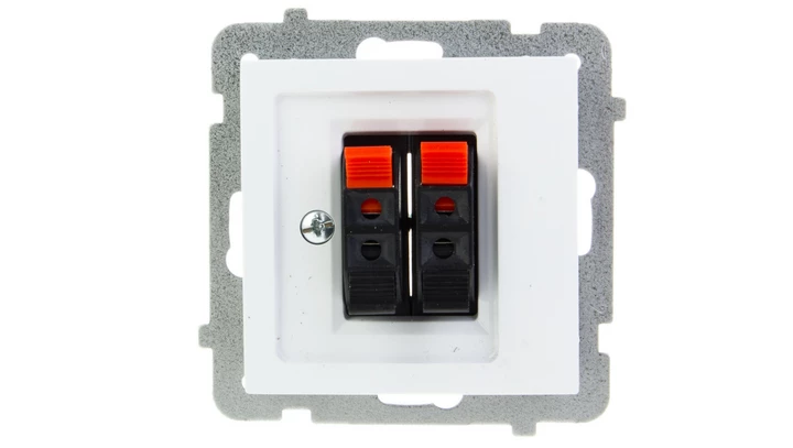 AS Gniazdo głośnikowe podwójne białe GG-2G/m/00