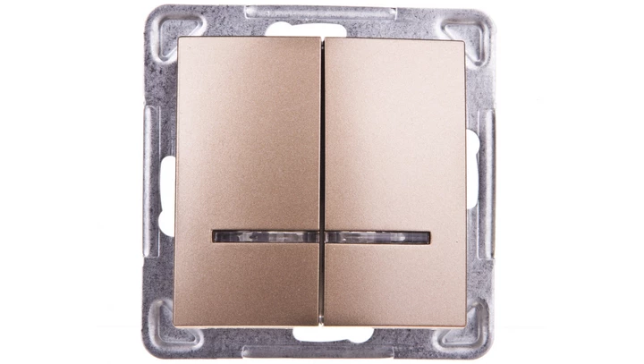 IMPRESJA Łącznik świecznikowy z podświetleniem złoty metalik ŁP-2YS/m/28