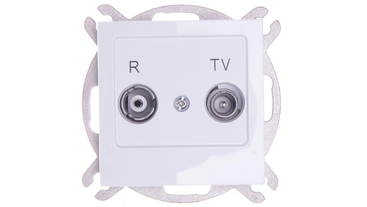 AS Gniazdo antenowe RTV przelotowe 10dB białe GPA-10GP/m/00