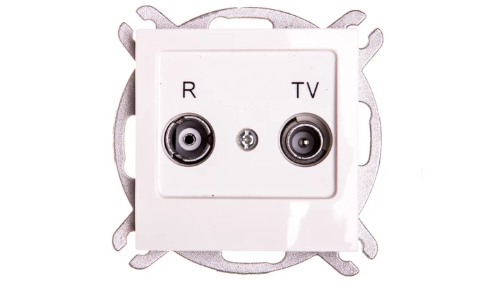 AS Gniazdo antenowe RTV przelotowe 10dB ecru GPA-10GP/m/27