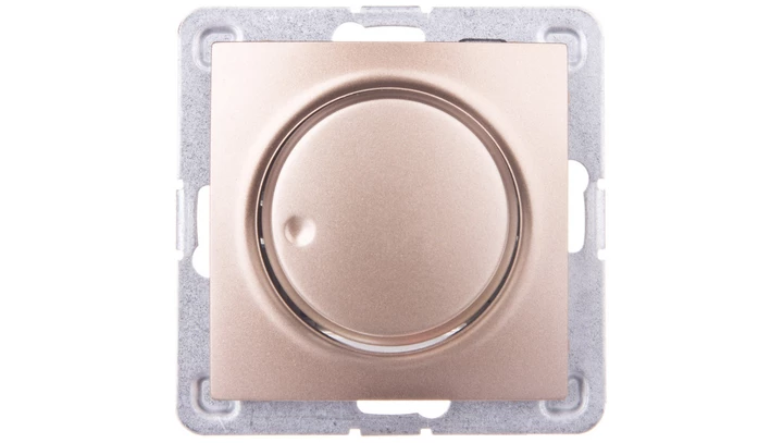 IMPRESJA Ściemniacz przyciskowo-obrotowy /żarowy i halogenowy/ złoty metalik ŁP-8Y/m/28