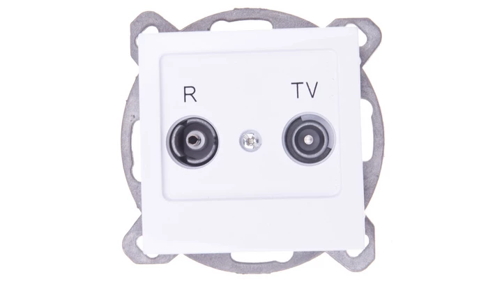 AS Gniazdo antenowe RTV przelotowe 14dB białe GPA-14GP/m/00