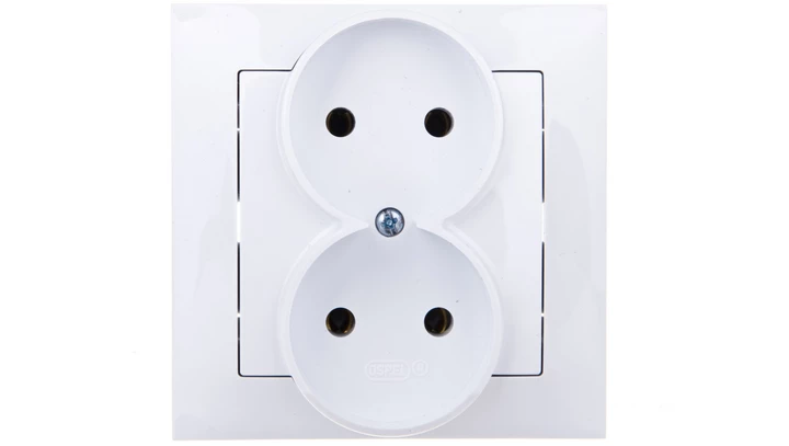 IMPRESJA Gniazdo podwójne b/u białe GP-2Y/00