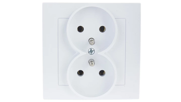 AS Gniazdo podwójne z/u białe GP-2GZ/00