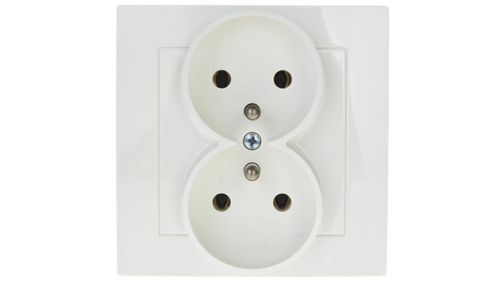 AS Gniazdo podwójne z/u ecru GP-2GZ/27
