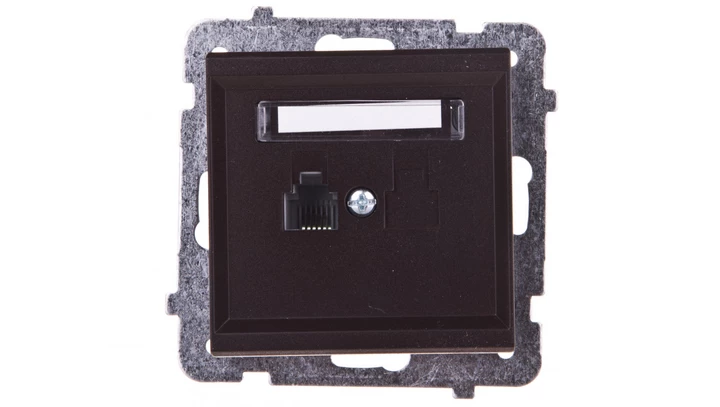 SONATA Gniazdo telefoniczne pojedyncze RJ11 czekoladowy metalik GPT-1R/m/40