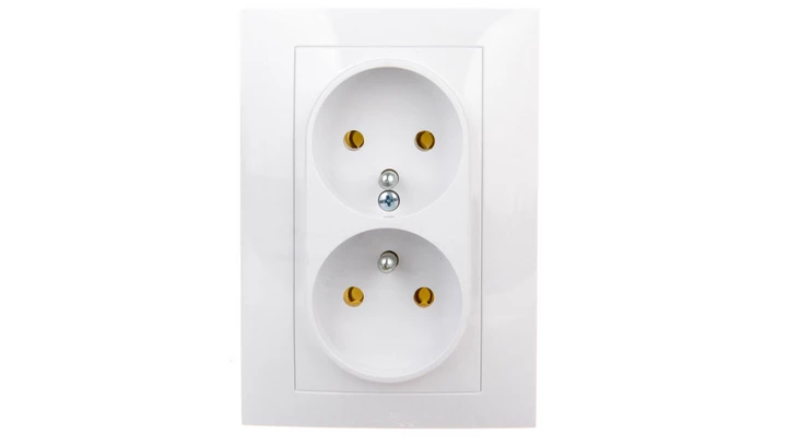 CARLA Gniazdo podwójne z/u białe 1735-00