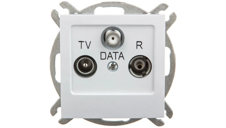 AS Gniazdo antenowe RTV DATA białe GPA-GD/m/00