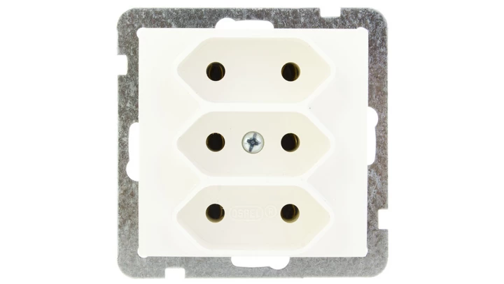 AS Gniazdo potrójne b/u 2.5A EURO ecru GP-3G/m/27