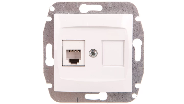 CARLA Gniazdo telefoniczne pojedyncze RJ11 białe 1750-10