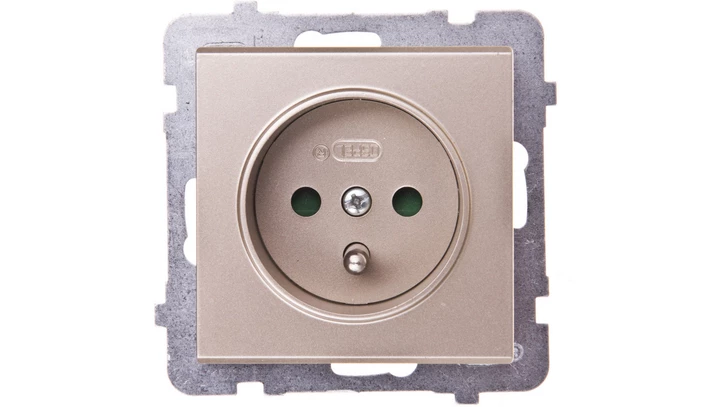 SONATA Gniazdo pojedyncze z/u z przesłonami szampański złoty GP-1RZP/m/39