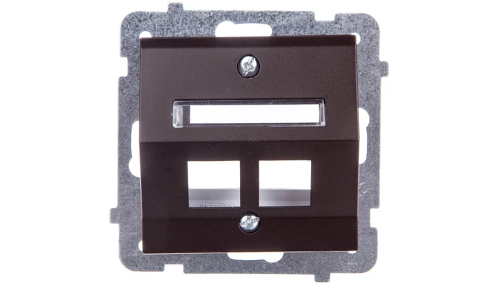 SONATA Obudowa gniazda komputerowego podwójnego czekoladowy metalik bez gniazd GPK-2RS/p/40