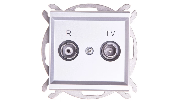 SONATA Gniazdo antenowe RTV zakończeniowe 10dB srebro mat GPA-10RPZ/m/38