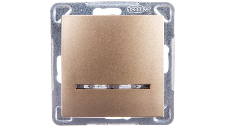 IMPRESJA Łącznik kontrolny z podświetleniem złoty metalik ŁP-12YS/m/28