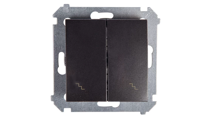 Simon 54 Łącznik schodowy podwójny z podświetleniem antracyt DW6/2L.01/48