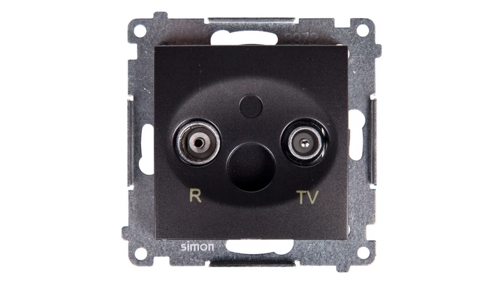 Simon 54 Gniazdo antenowe RD/TV przelotowe antracyt DAP10.01/48