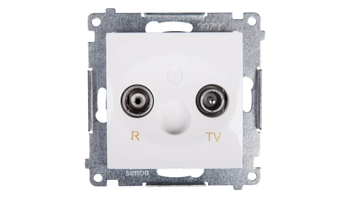 Simon 54 Gniazdo antenowe RD/TV przelotowe białe DAP10.01/11