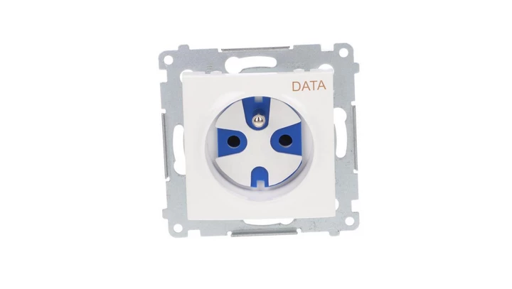 Simon 54 Gniazdo pojedyncze DATA z/u 16A IP20 z kluczem uprawniającym białe DGD1.01/11