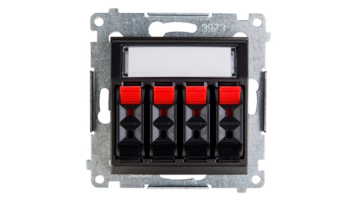 Simon 54 Gniazdo głośnikowe poczwórne antracyt DGL34.01/48