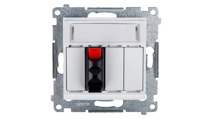 Simon 54 Gniazdo głośnikowe pojedyncze białe DGL31.01/11