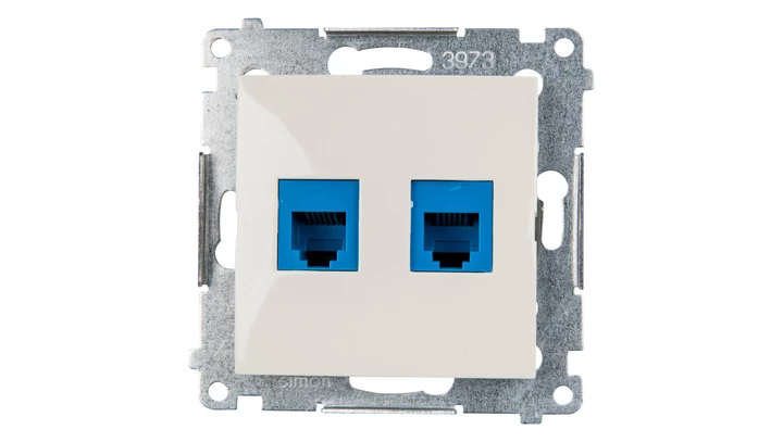 Simon 54 Gniazdo telefoniczne podwójne 2xRJ12 kremowe DT2.01/41