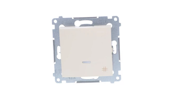 Simon 54 Łącznik krzyżowy z podświetleniem, szybkozłącza, kremowy DW7L.01/41