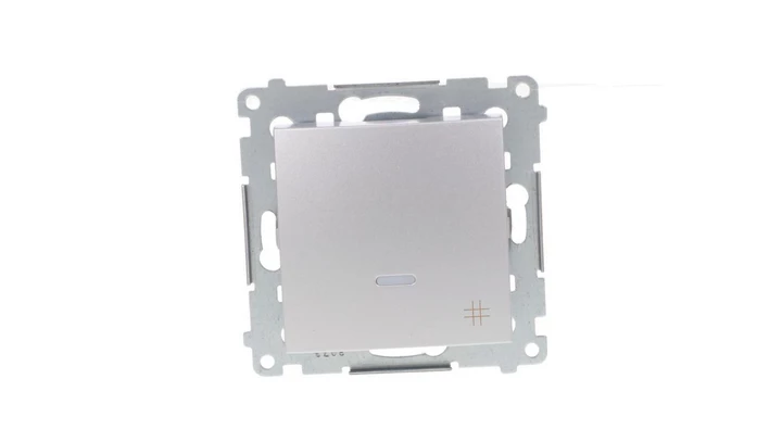 Simon 54 Łącznik krzyżowy z podświetleniem, szybkozłącza, srebrny mat IP20 DW7L.01/43