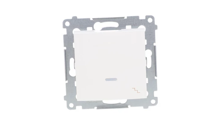 Simon 54 Łącznik schodowy z podświetleniem, szybkozłącza, biały IP20 DW6L.01/11