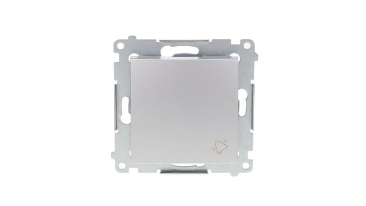 Simon 54 Przycisk /dzwonek/, szybkozłącza, srebrny mat DD1.01/43