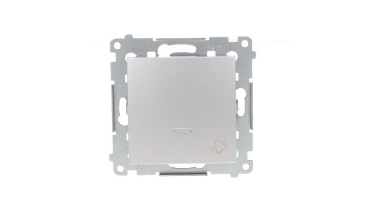 Simon 54 Przycisk /dzwonek/, szybkozłącza, srebrny mat DD1L.01/43