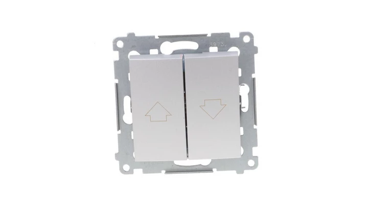 Simon 54 Przycisk żaluzjowy, szybkozłącza, srebrny mat DZP1.01/43