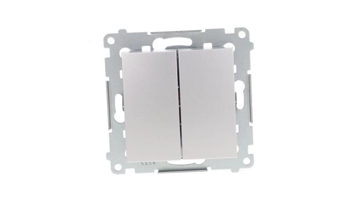 Simon 54 Przycisk podwójny, szybkozłącza, srebrny mat DP2.01/43