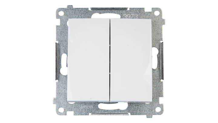 Simon 54 Przycisk podwójny, szybkozłącza, biały DP2.01/11