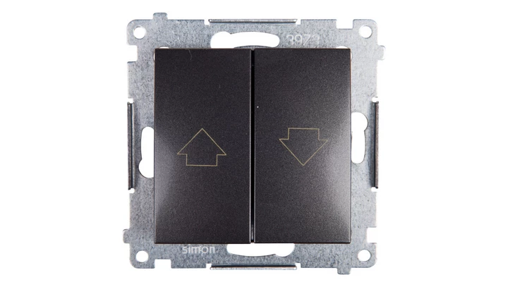 Simon 54 Przycisk żaluzjowy z blokadą elektryczną, szybkozłącza, antracyt DZP1.01/48