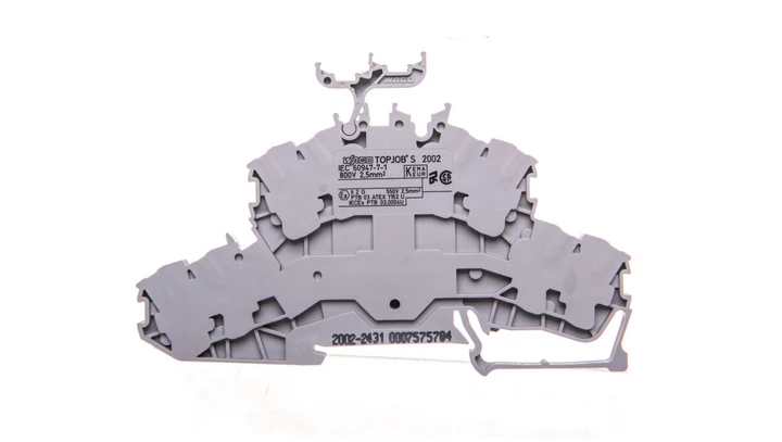 Złączka szynowa 2-pietrowa 4-przewodowa 2,5mm2 szara 2002-2431 TOPJOBS /50szt./