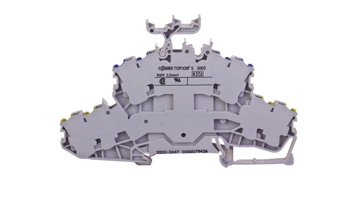 Złączka szynowa 2-pietrowa 4-przewodowa 2,5mm2 szara N/PE 2002-2447 TOPJOBS /50szt./