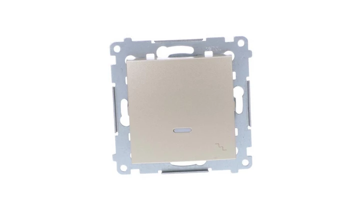 Simon 54 Łącznik schodowy z podświetleniem, szybkozłącza, złoty mat DW6L.01/44