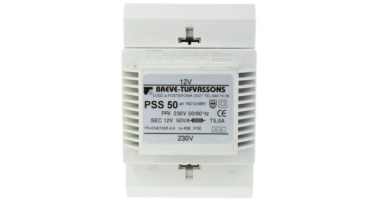 Transformator 1-fazowy modułowy bezpieczeństwa PSS 50 230/ 12V 4,0A, na szynę DIN, IP30, Ta 40, 16012-9981