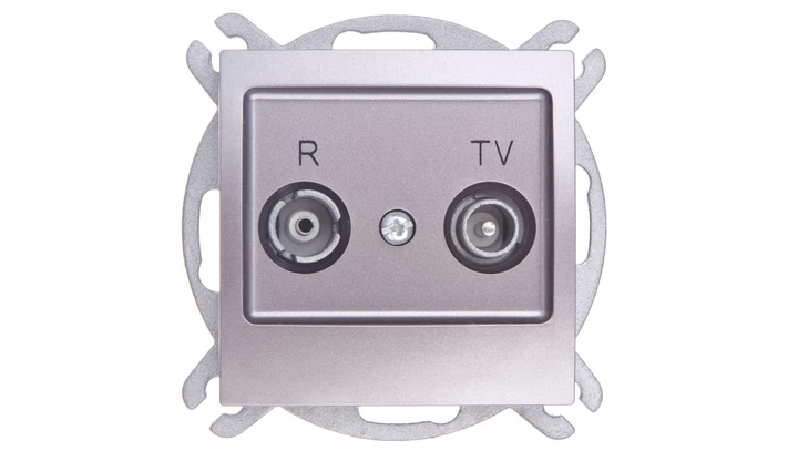 IMPRESJA Gniazdo antenowe RTV przelotowe 14dB tytan GPA-14YP/m/23