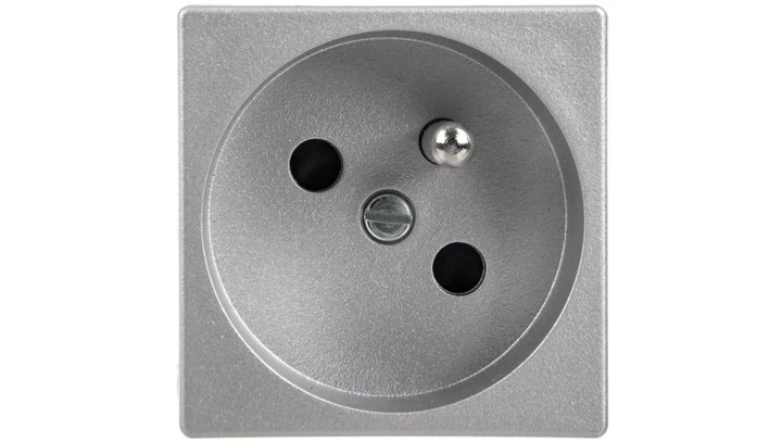 Simon Connect Gniazdo K45 pojeyńcze z/u 16A IP20, szybkozłącza, anodyzowane aluminium K22/8