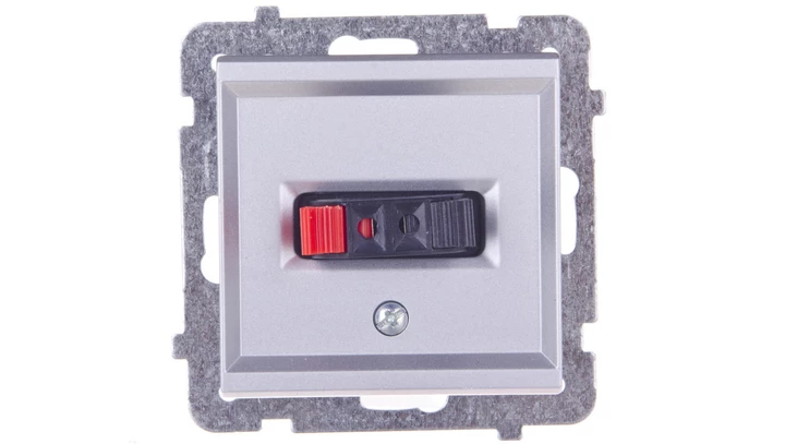 SONATA Gniazdo głośnikowe pojedyncze srebro mat GG-1R/m/38