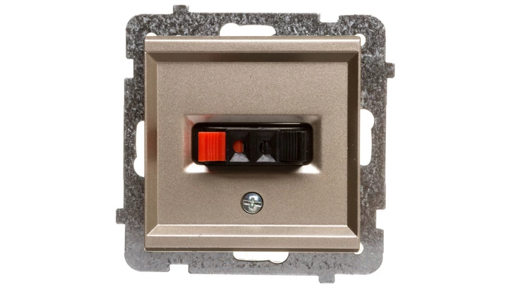 SONATA Gniazdo głośnikowe pojedyncze szampański złoty GG-1R/m/39