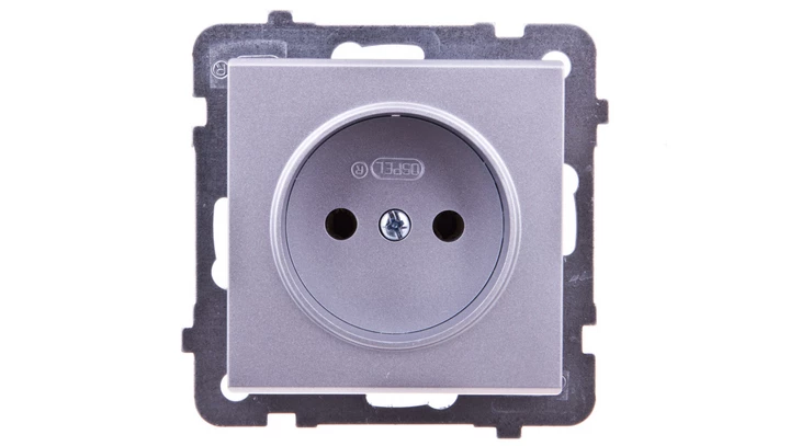 SONATA Gniazdo pojedyncze b/u srebro mat GP-1R/m/38