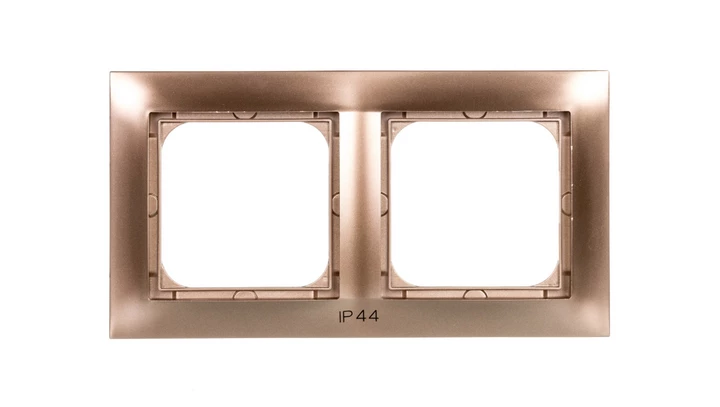 IMPRESJA Ramka podwójna do łączników IP44 złoty metalik RH-2Y/28