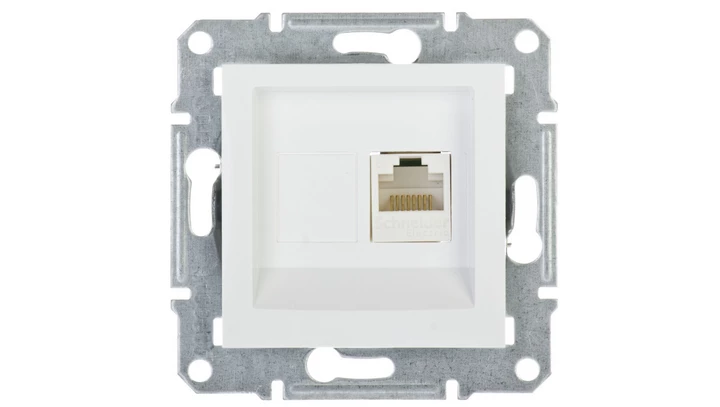 ASFORA Gniazdo komputerowe pojedyncze RJ45 kat.5e bez ramki białe EPH4300721