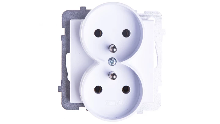SONATA Gniazdo podwójne z/u białe GP-2RRZ/m/00