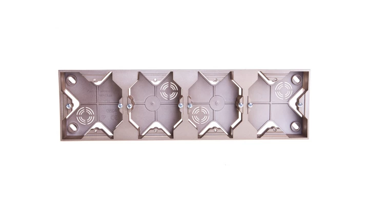 IMPRESJA Puszka natynkowa poczwórna złoty metalik PNP-4Y/28