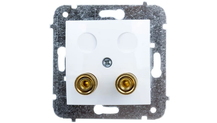 CARLA Gniazdo głośnikowe pojedyncze białe 1757-10