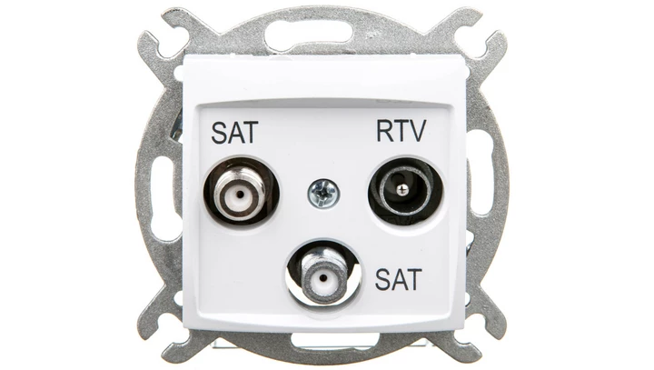 CARLA Gniazdo antenowe R-TV-2xSAT końcowe białe 1760-10